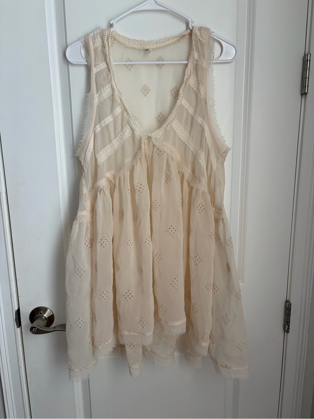 Free People Cream Eyelet Lace Intimate